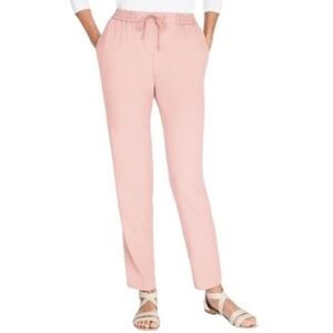 New Talbots The Easy Drawstring Slim Leg Pink Pants Size M Barbie Lyocell Soft